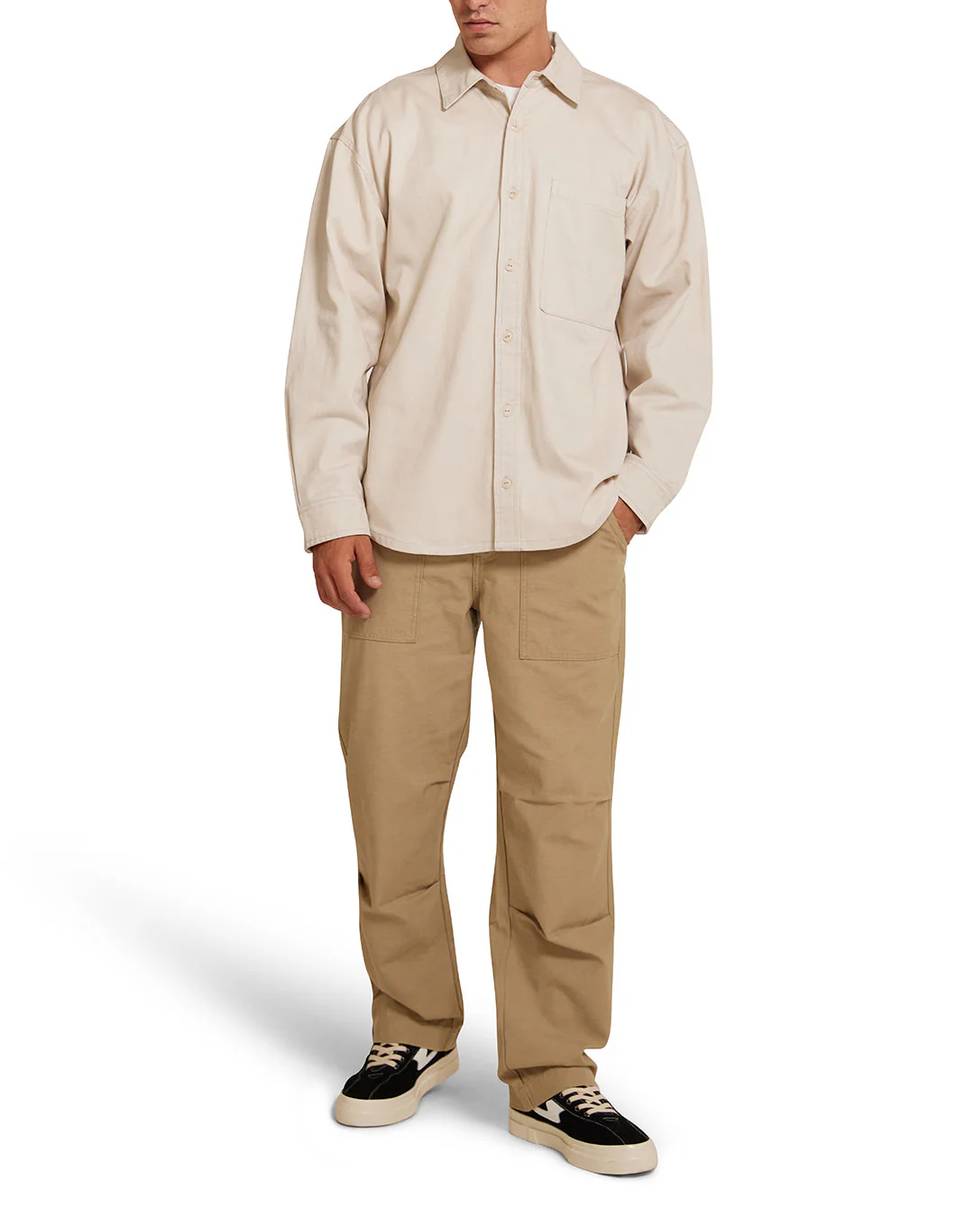 Frizell Twill Shirt - Dirty White - Image 3