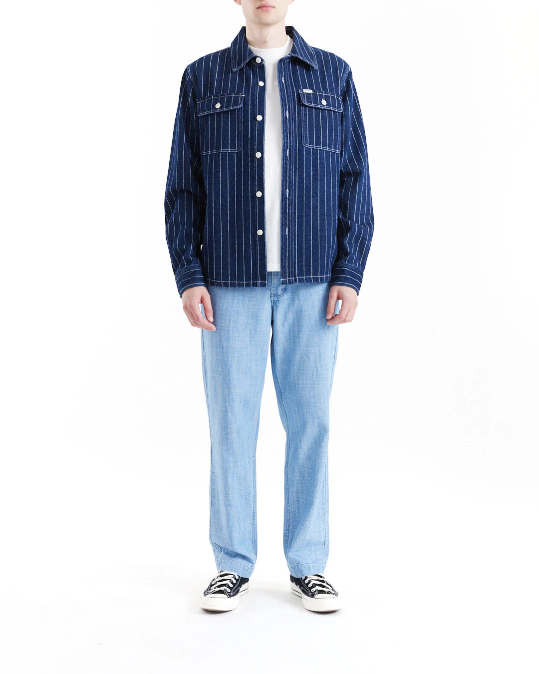 Vacay Stripe Denim Shirt - Indigo - Image 3